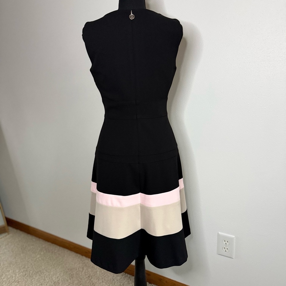 Tommy Hilfiger Colorblock Fit Flare Dress NWT Black Pink Size 4